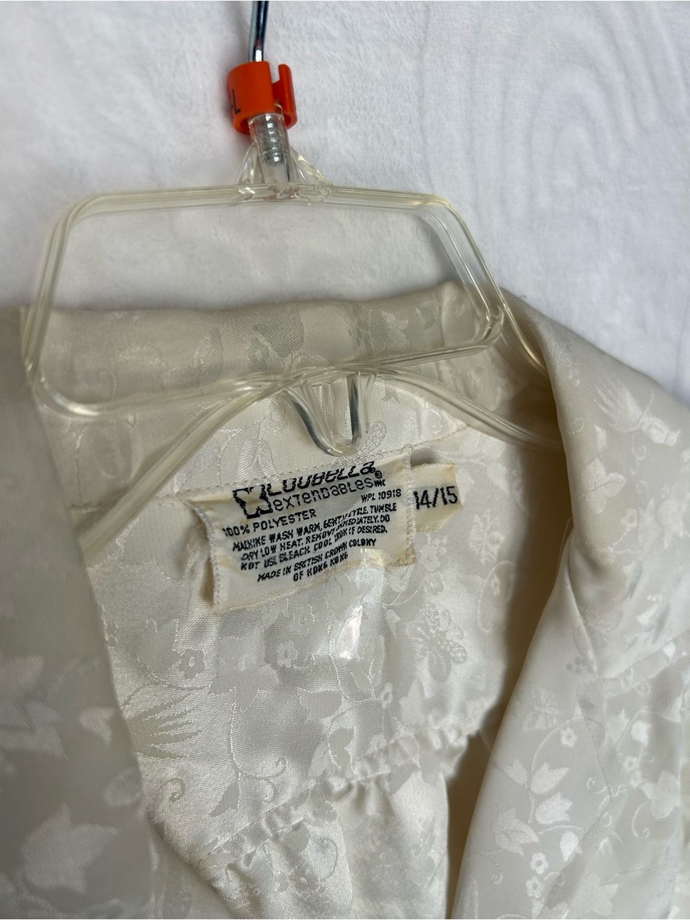 Vintage Louisa Ballou Ivory Floral Satin Blouse